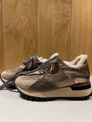 Zapatos Beige/Marrón Talla 38 Mujer