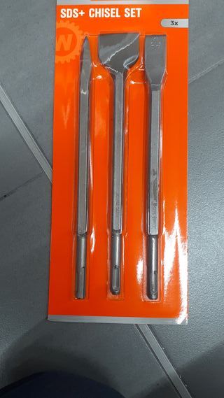 Set 3 Cinceles martillo SDS Plus rozas picar