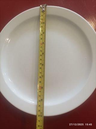 Plato redondo porcelana blanco 23cm/26cm