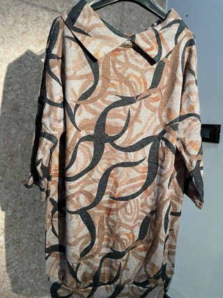 Maglia donna fantasia beige e marrone