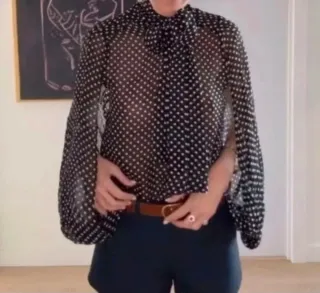 Blusa Zara lunares negra y blanca