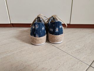 Scarpe da ginnastica in denim con zeppa