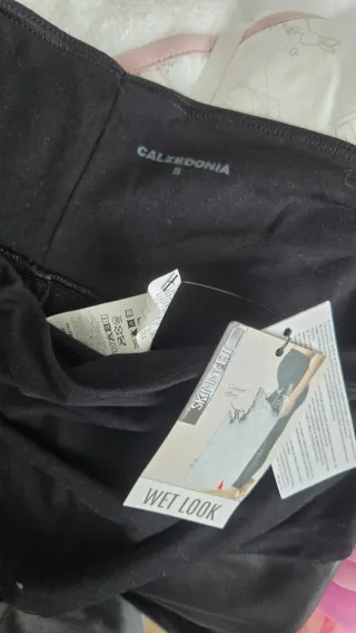 Leggings premamá efecto piel negros Talla S
