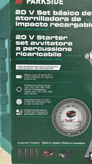 Atornillador de impacto Parkside 20V 400Nm