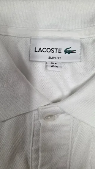 Polo Lacoste Blanco Talla M