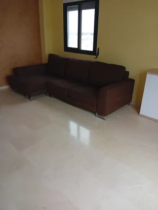 Chaiselongue 3 posti in tessuto marrone