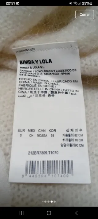 Chaqueta Bimba y Lola Talla S
