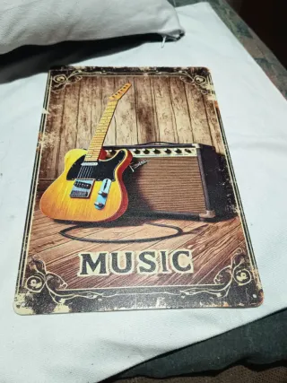 Placa Metálica Guitarra y Amplificador