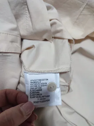 Vestido camisero beige de algodón