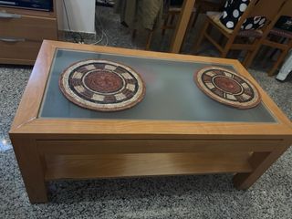 Mesa de centro madera y cristal