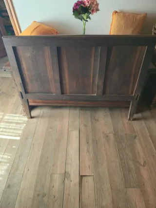 Cabecero/piecero cama madera maciza antiguo
