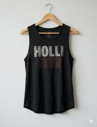 Canotta Hollister Nera Vintage