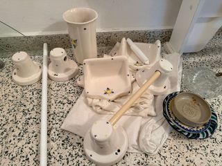 Conjunto Cerámica Baño Flores