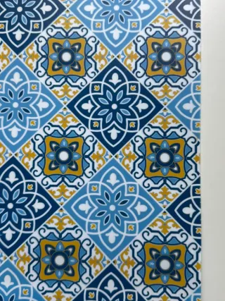 Set de 4 manteles individuales, con diseño azul