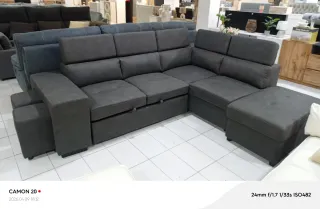 Sofá cama modular gris
