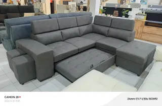 Sofá cama modular gris