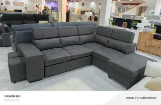 Sofá cama modular gris