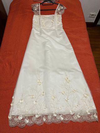 Vestido de Novia Blanco Usado, de seda