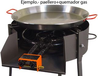 Barbacoa con soporte para paellera