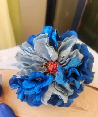 Conjunto Flamenca Azul y celeste