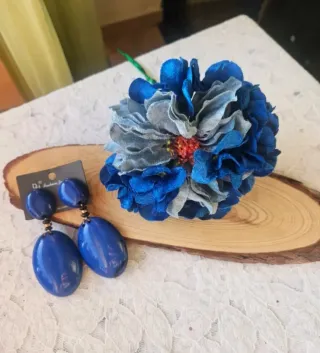 Conjunto Flamenca Azul y celeste