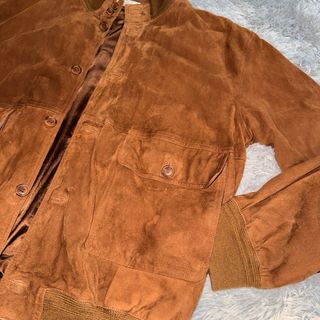 Giacca Bomber Pelle Scamosciata Marrone XL