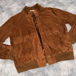 Giacca Bomber Pelle Scamosciata Marrone XL