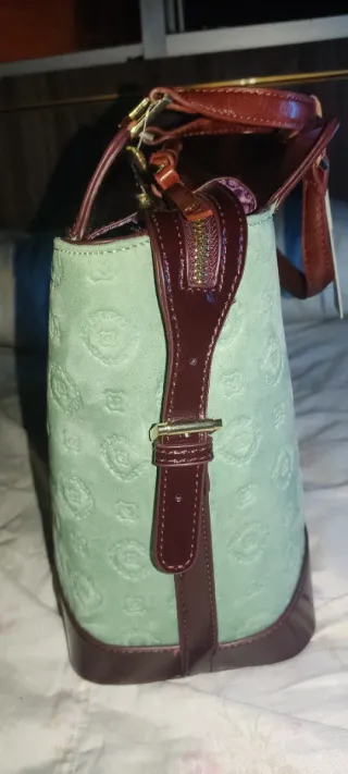 Bolso Gexel Mujer Beige y Negro