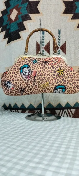 Bolso vintage estampado leopardo