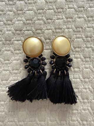 Pendientes de Mango Negros y Dorados
