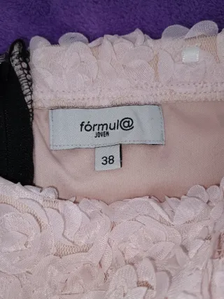 Vestido Fórmula Joven Rosa/Negro Talla 38