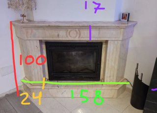 Chimenea de cassette + mármol