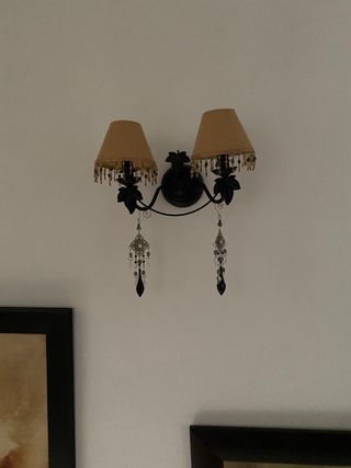 Lámpara de pared doble beige y negra