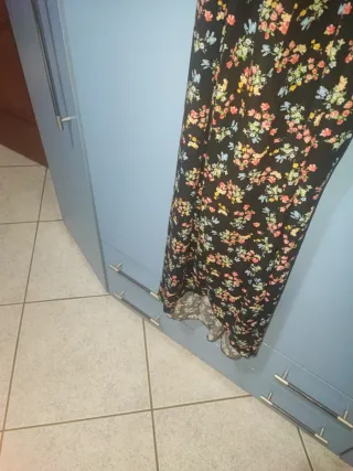 Abito lungo floreale nero/giallo tg S Alesya