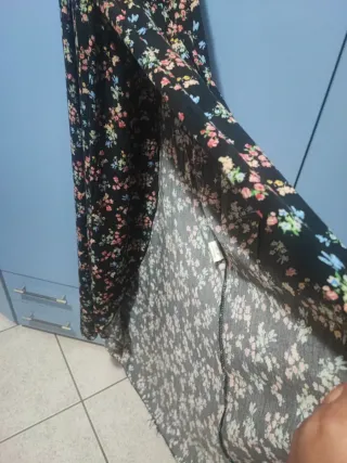 Abito lungo floreale nero/giallo tg S Alesya