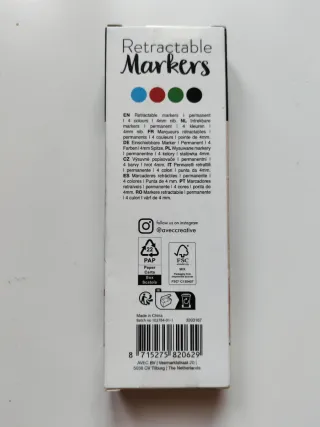 3x 4 Pennarelli Permanenti Retrattili AVEC