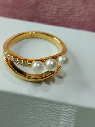 Anillo Pandora Perlas y Circonitas Oro