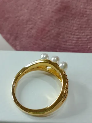 Anillo Pandora Perlas y Circonitas Oro
