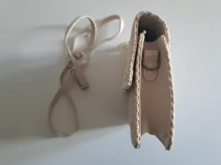 Bolso de mano tejido mujer beige