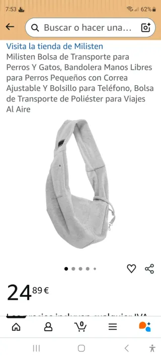 Transportín para perros gris