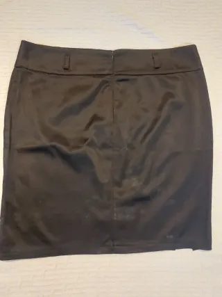 Gonna raso nero spacchi vintage L