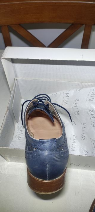 Zapatos Mins mujer calados azul