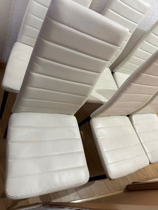 6 Sedie Bianche in Pelle Sintetica