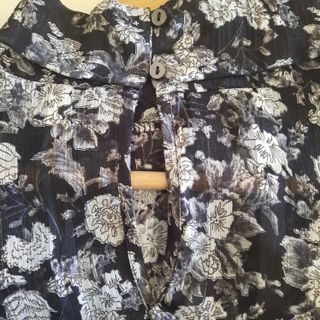 Camicia ZARA donna fantasia floreale nera S