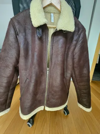 Chaqueta bomber forrada borrego hombre