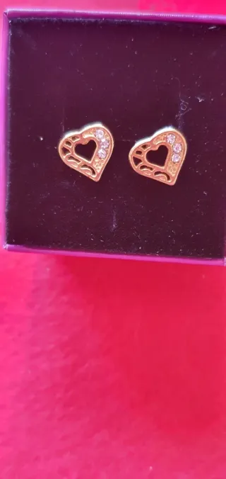 Pendientes Corazón Circonitas Dorados