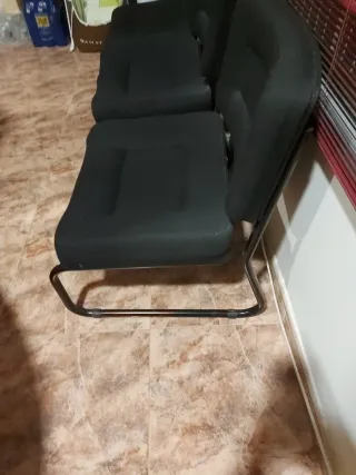 3 Sillones negros para sala de espera