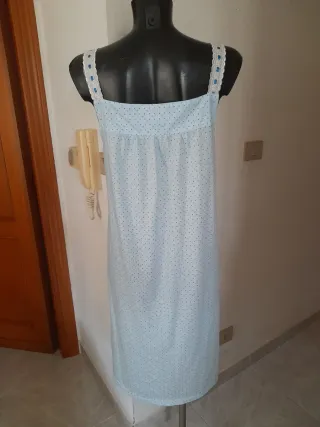 Camicia da notte a pois azzurra