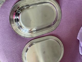 Set 2 Vassoi Ovale Acciaio Inox