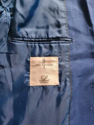 Abito elegante completo 3 pezzi blu, taglia 48